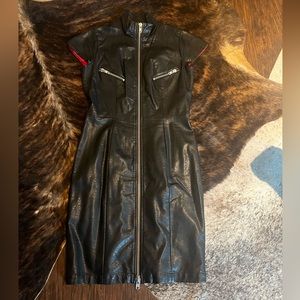 Faux leather (feels and looks like real leather) dress w/ zippers